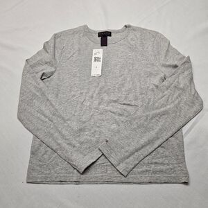 Ralph By Ralph Lauren Plaid Label Y2K Vintage Long Sleeve Gray Tee Shirt NWT